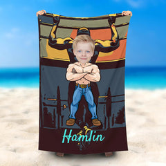 Lofaris Personalized Strong Bodybuilding Man Summer Beach Towel