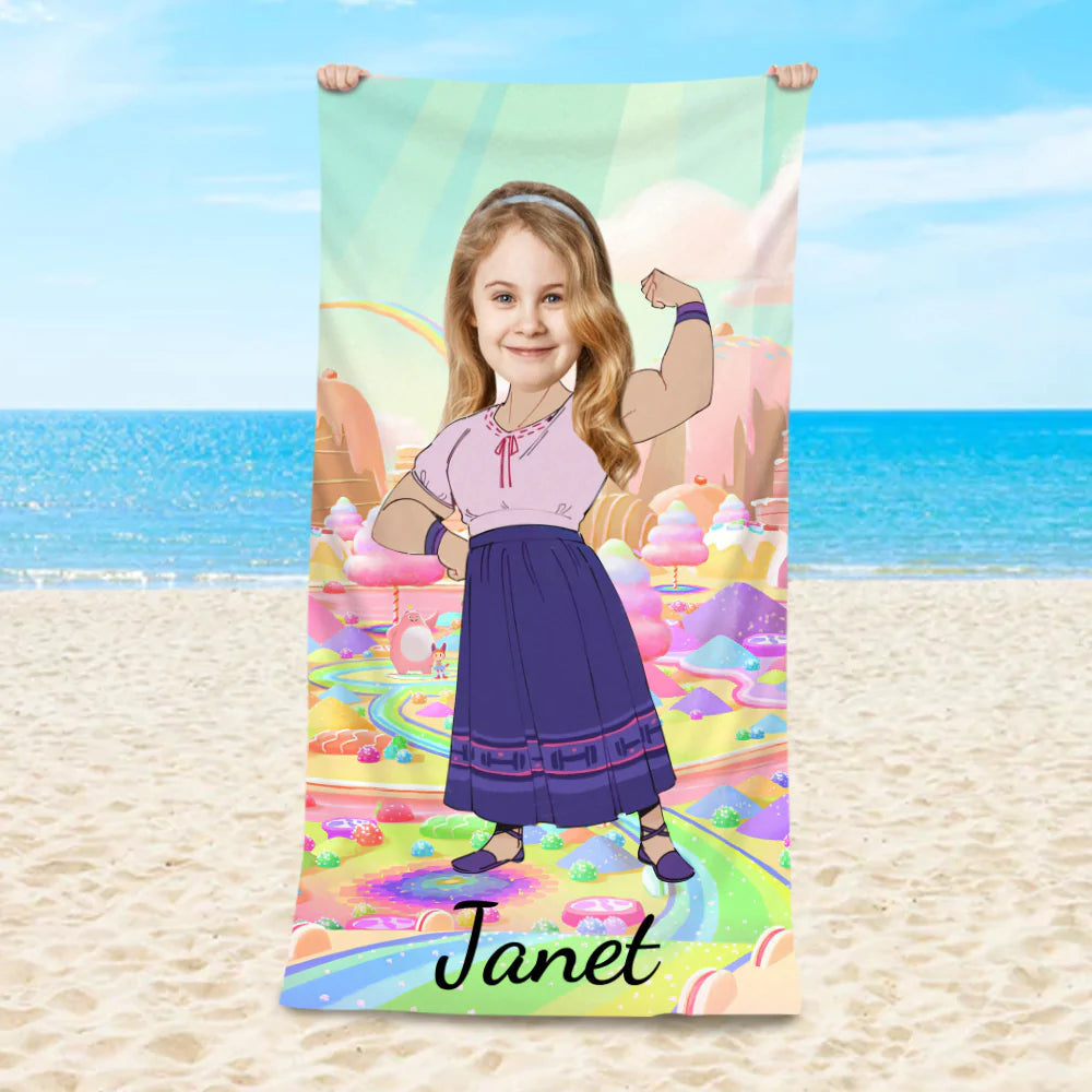 Lofaris Personalized Strong Luisa Summer Beach Towel With Photo