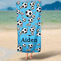 Lofaris Personalized Summer Football Sport Party Beach Towel