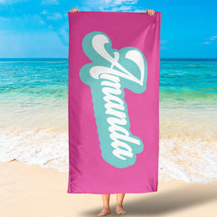 Lofaris Personalized Summer Name And Solid Color Beach Towel