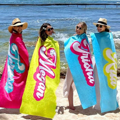 Lofaris Personalized Summer Name And Solid Color Beach Towel