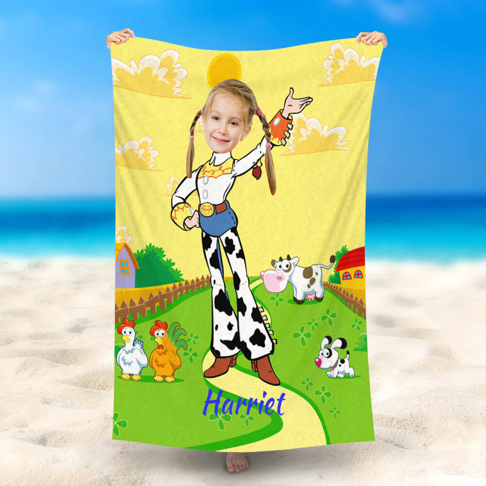 Lofaris Personalized Toy Story Jessie Farm Beach Towel With Name