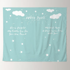 Lofaris Personalized Twinkle Stars Baby Shower Backdrop Decor