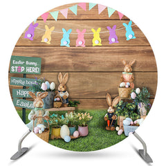 Lofaris Peter Rabbit And Floral Eggs Round Happy Easter Backdrop