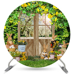 Lofaris Peter Rabbit Floral Garden Happy Easter Round Backdrop