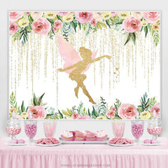 Lofaris Pink And Gold Floral Fairy Princess Birthday Party For Girl