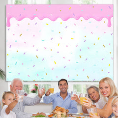 Lofaris Pink and Green Candy Themed Happy Birthday Backdrop