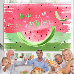 Lofaris Pink And Green One In A Melon Happy Birthday Backdrop