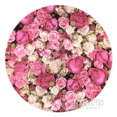 Lofaris Pink And Red Floral Wall Happy Birthday Circle Backdrop