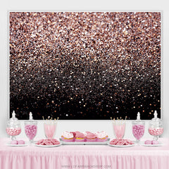 Lofaris Pink Bokeh Glitter Black Happy Birthday Party Backdrop