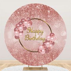 Lofaris Pink Bokeh Glitter Round Backdrop For Happy Birthday