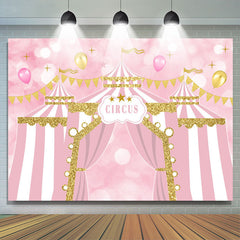 Lofaris Pink Circus Balloons Happy Birthday Backdrop For Girl