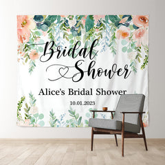 Lofaris Pink Floral Water Colour Bridal Shower Backdground