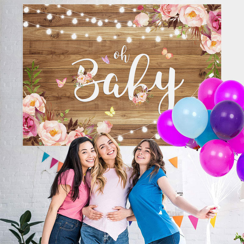 Girl Baby Shower Decor Custom Floral Backdrop Photo Booth 