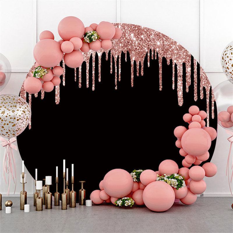 Lofaris Pink Glitter and Black Round Birthday Party Backdrop | Round Arch Backdrop Cover | Chiara Wall Backdrop DIY | Chiara Arch Backdrop DIY