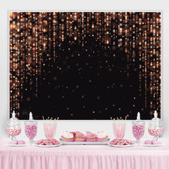 Lofaris Pink Glitter Black Happy Birthday Backdrop For Girl