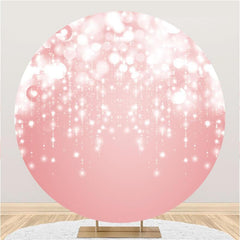 Lofaris Pink Glitter Bokeh Simple Circle Birthday Backdrop