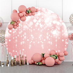 Lofaris Pink Glitter Bokeh Simple Circle Birthday Backdrop