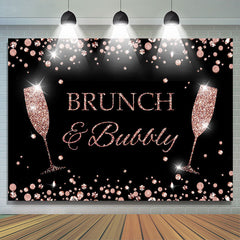 Lofaris Pink Glitter Brunch Bully Themed Girl Birthday Backdrop