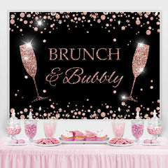 Lofaris Pink Glitter Brunch Bully Themed Girl Birthday Backdrop