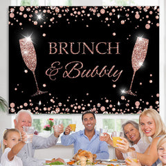 Lofaris Pink Glitter Brunch Bully Themed Girl Birthday Backdrop