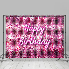 Lofaris Pink Glitter Sequins Happy Birthday dance backdrop