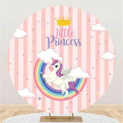 Lofaris Pink Little Princess Custom Circle Baby Shower Backdrop