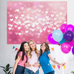 Lofaris Pink Love Light Simple Bokeh Backdrop For Girl Party