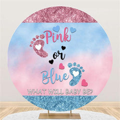 Lofaris Pink Or Blue Gender Reveal Circle Baby Shower Backdrop