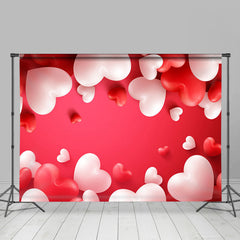 Lofaris Pink Red White Simple Happy Valetines Day Backdrop