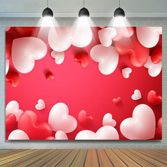 Lofaris Pink Red White Simple Happy Valetines Day Backdrop