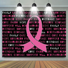 Lofaris Pink Ribbon Inspirational Quotes Cancer Awareness Nurse Backdrop