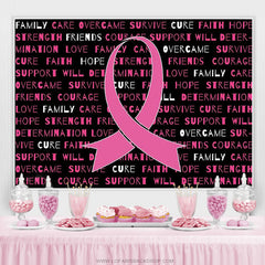 Lofaris Pink Ribbon Inspirational Quotes Cancer Awareness Nurse Backdrop