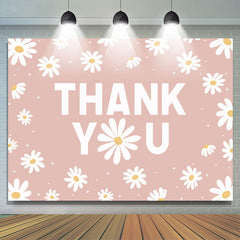 Lofaris Pink Simple Little Daisies Thanksgiving Day Backdrop