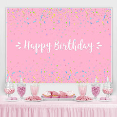 Lofaris Pink Solid Happy Birthday Party Backdrop for Girls