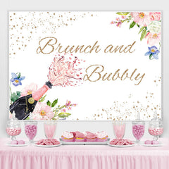 Lofaris Pink Wine Brunch And Bullly Glitter Birthday Backdrop