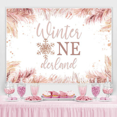 Lofaris Pink Winter One Derland And Snowflake 1st Backdrop