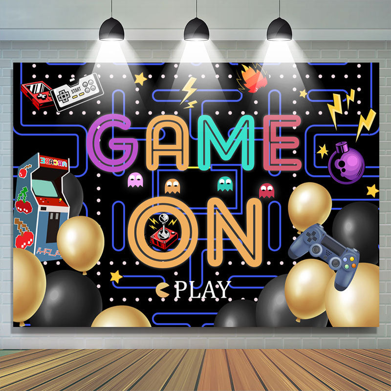 Lofaris Plenty Games Balloons Happy Birthday Backdrop