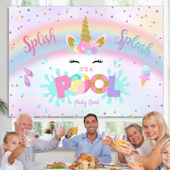 Lofaris Pool Party Backdrop Summer Unicorn Photography