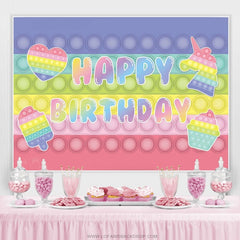 Lofaris Pop Fidget Toy Macaron Pastel Happy Birthday Backdrop