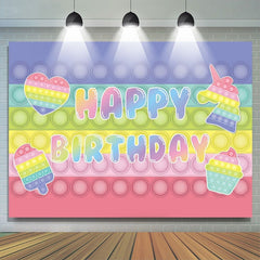 Lofaris Pop Fidget Toy Macaron Pastel Happy Birthday Backdrop