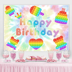 Lofaris Pop It Glitter Bokeh Happy Birthday Backdrop For Kids