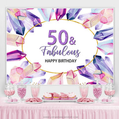 Lofaris Pretty Crystal 50 And Fabulous Happy Birthday Backdrop