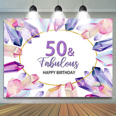 Lofaris Pretty Crystal 50 And Fabulous Happy Birthday Backdrop