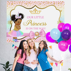 Lofaris Princess And Pink Theme Baby Shower Backdrop For Girl