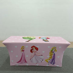 Lofaris Princess Pink 4 Sides Party Stretch Fit Table Cover