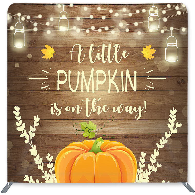 Lofaris Pumpkin Light Double-Sided Backdrop for Baby Shower