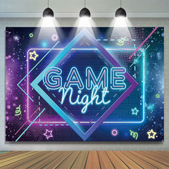 Lofaris Purple Blue Bokeh Game Night Happy Birthday Backdrop