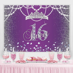 Lofaris Purple Bokeh Sweet 16 Birhtday Backdrop Princess Girl