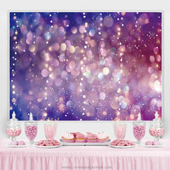 Lofaris Purple Light Dreamy Glitter Girl Birthday Backdrop